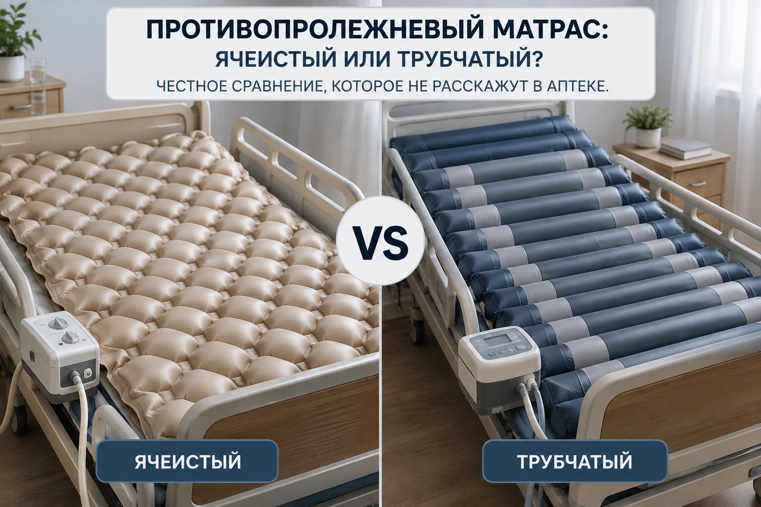 Противопролежневый матрас: ячеистый или трубчатый? Честное сравнение, которое не расскажут в аптеке